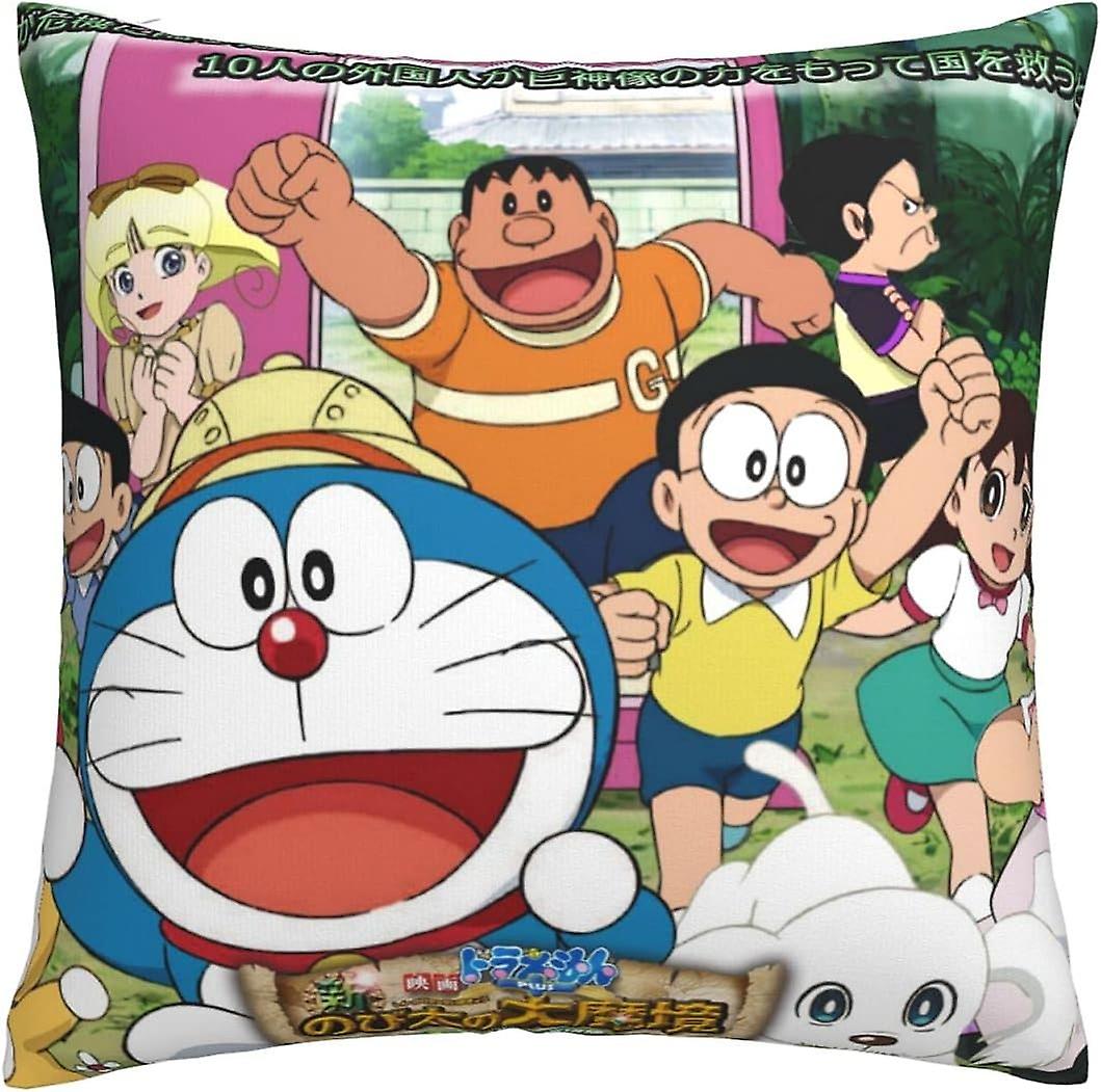 Doraemon Soft Cushion Covers 45 x 45 cm federe quadrate comode federe decorative fodere per cuscini di lusso per divano camera da letto con Invisib