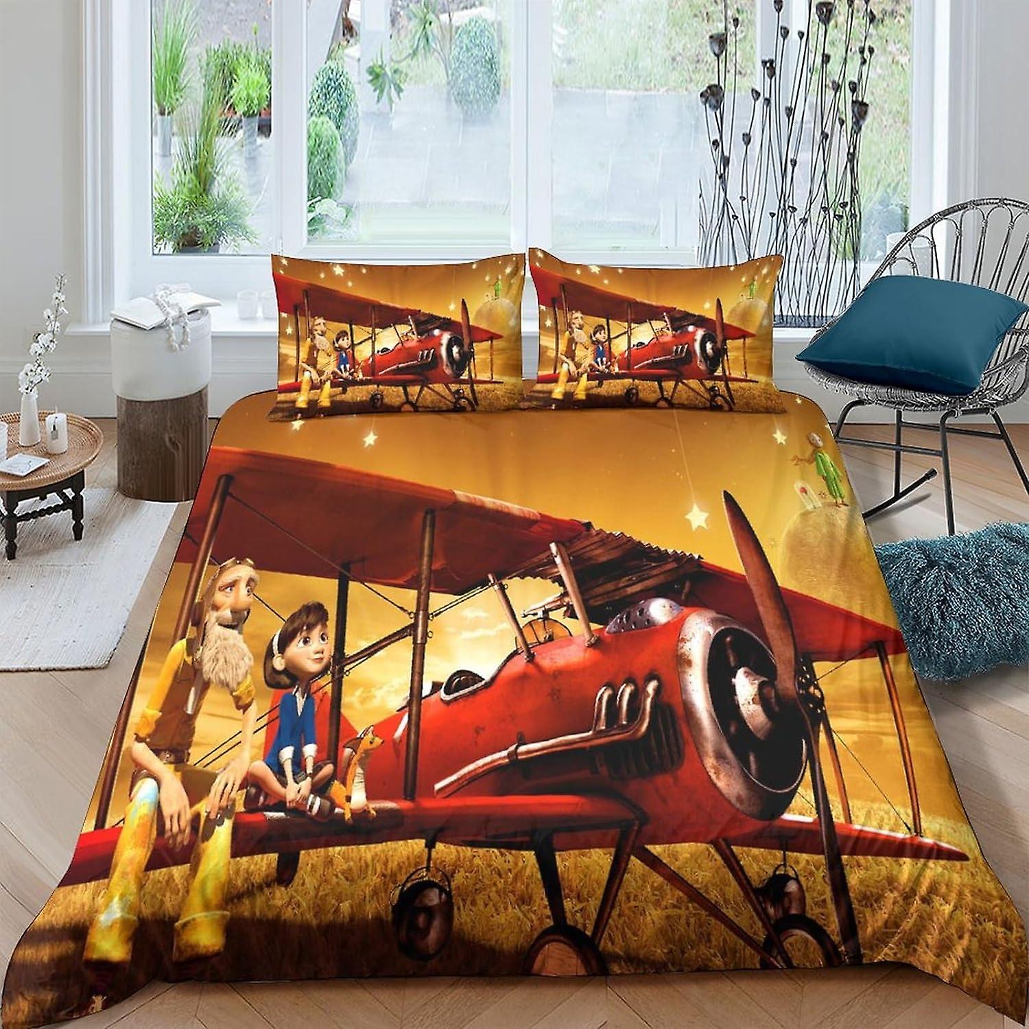 Den lilla prinsen Täcke Täcke Täcke Täcke Påslakan 3D-tryck Anime Tecken Med Örngott Sängkläder Set Mjuk mikrofibe