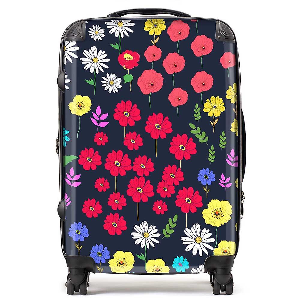 Multicoloured Flower Pattern Suitcase