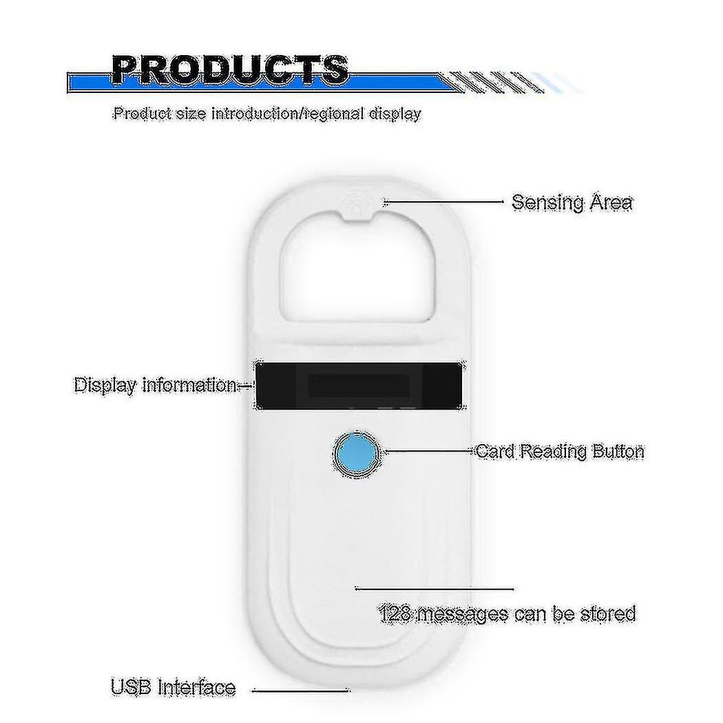 Microchip card reader scanner for animals handheld pet ID card scanner rechargeable chip