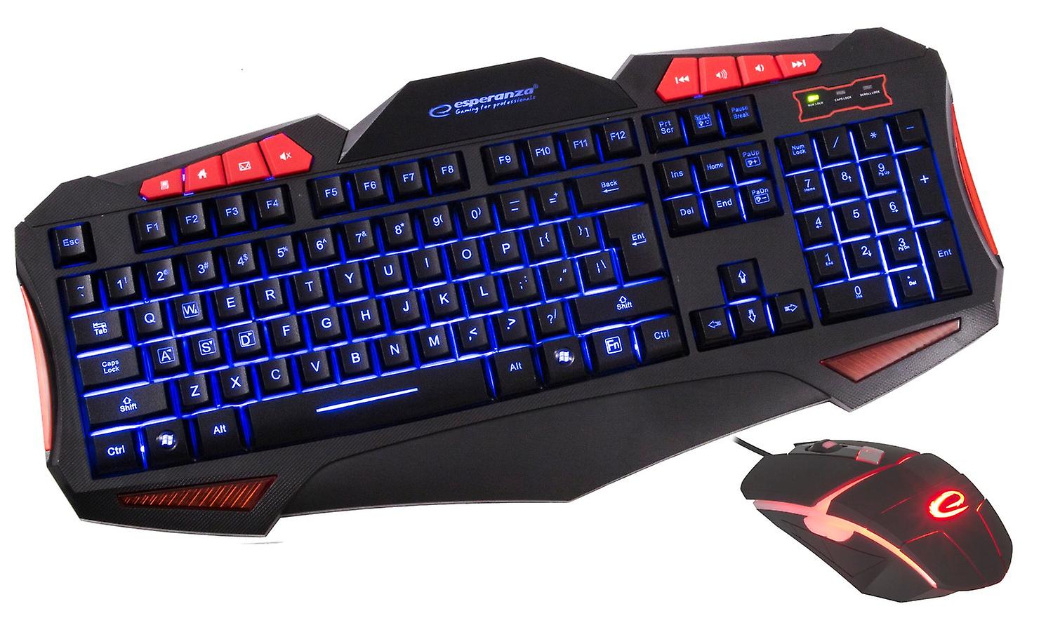 Esperanza Multimedia Led Illuminated Gaming Wired Set Usb Shelter