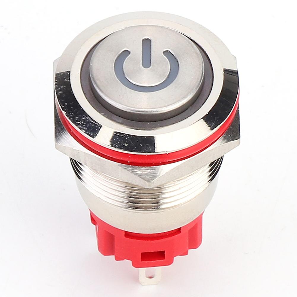 19mm Metal Push Button Switch, DC9-30V, Yellow Light Ring, High Head, Self-Locking