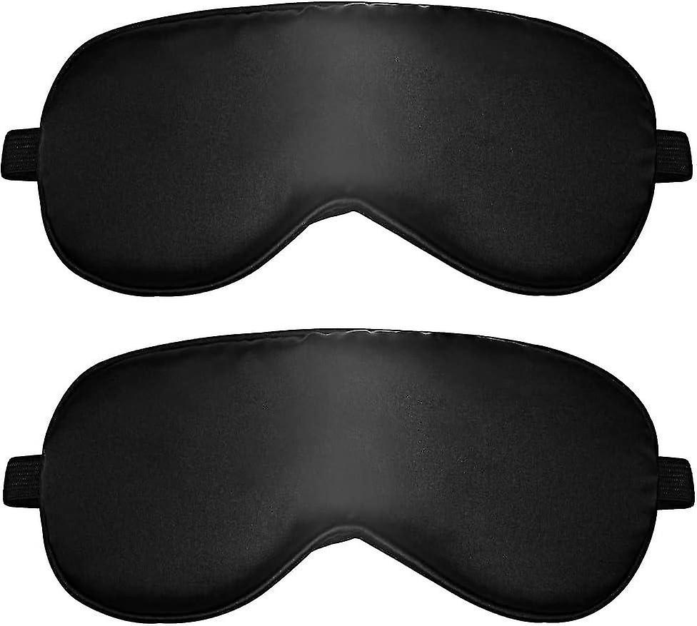 2 Pack Night Mask, Ultra-Soft Silk Sleep Mask Eye Mask Eye Patch for Sleeping Anti-light with Adjust