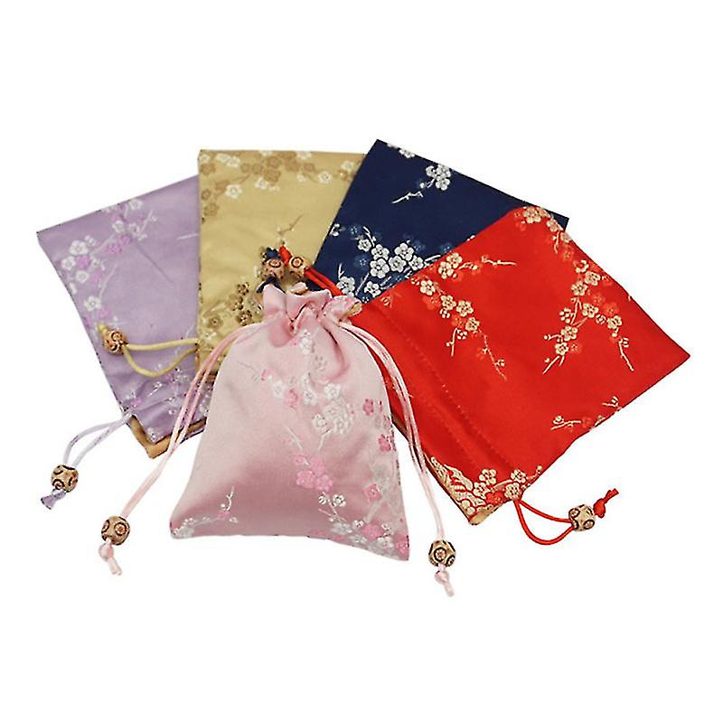 5pcs Brocade Jewelry Pouches