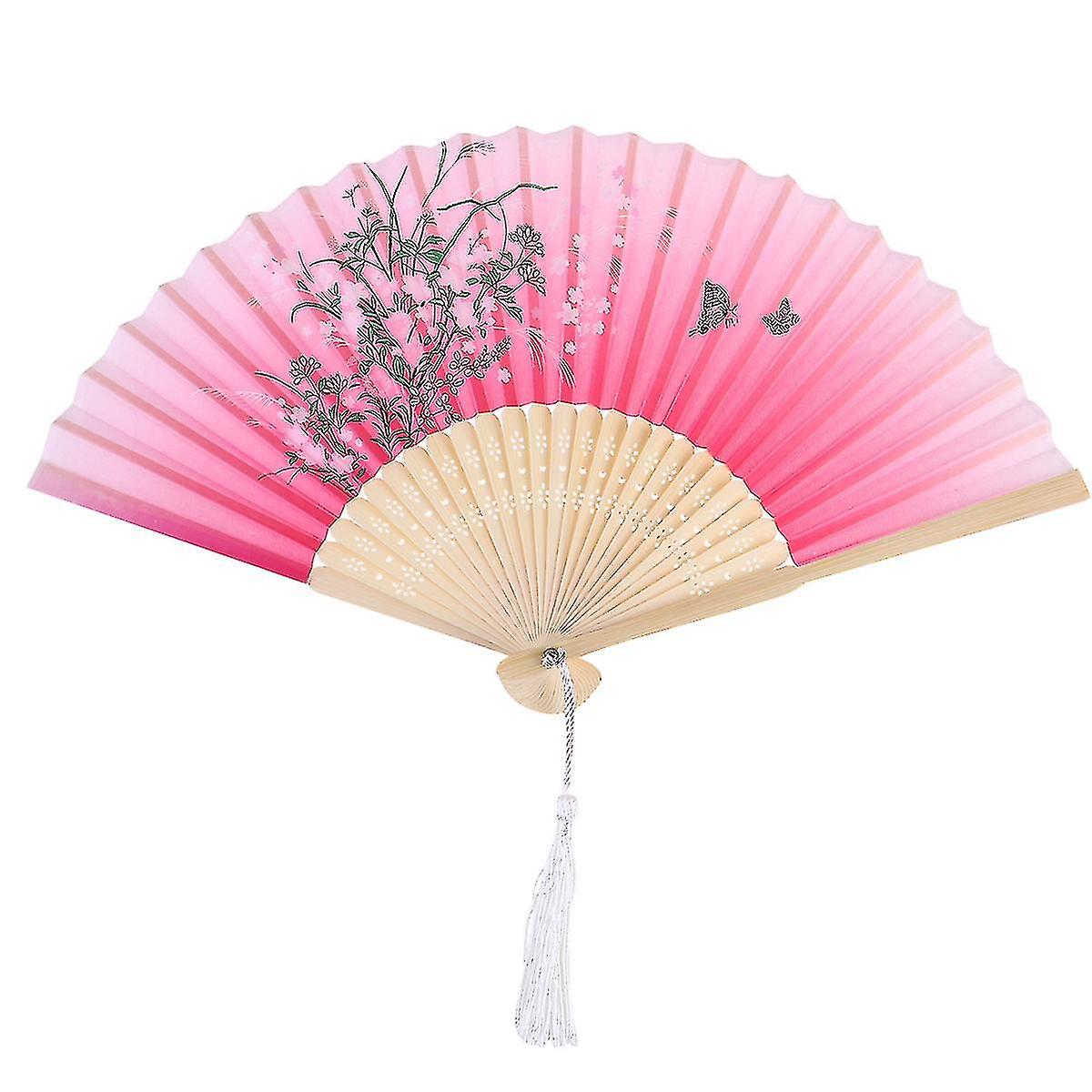Folding Fan Handheld Fan Craft Dancing Performance Folding Fan ( Background )
