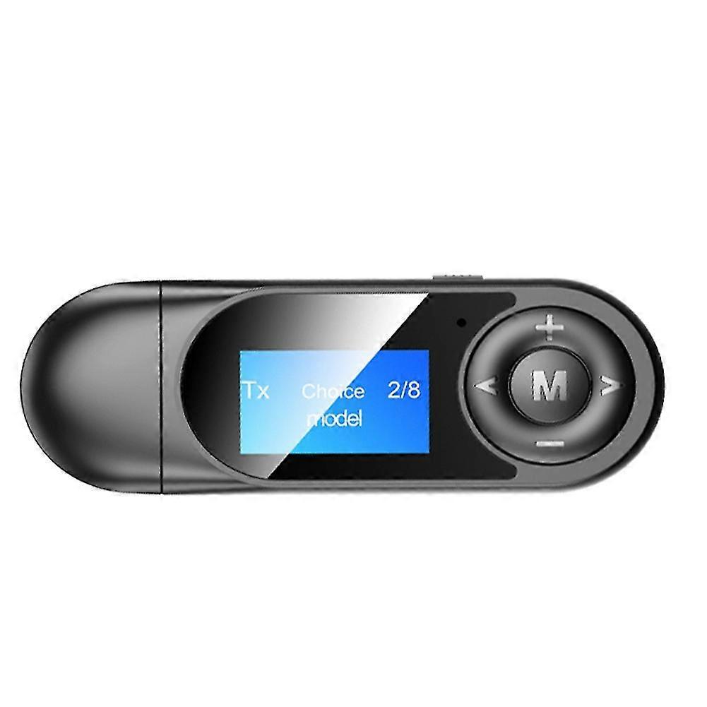 2 In 1 USB Bluetooth-compatible 5.0 Music Receiving Transmitting LCD Display Audio Adapter