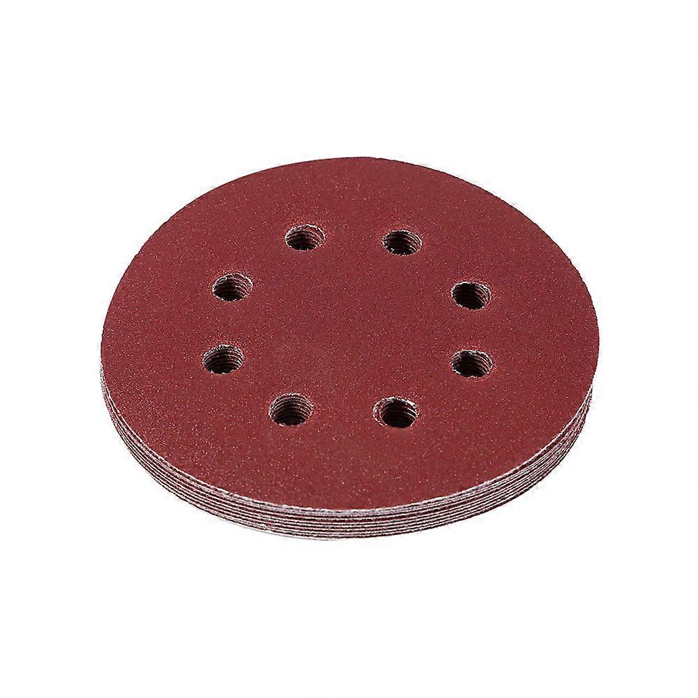125mm Round Shape Red Grinding Discs 8 Hole Grit Sand Papers(120#)
