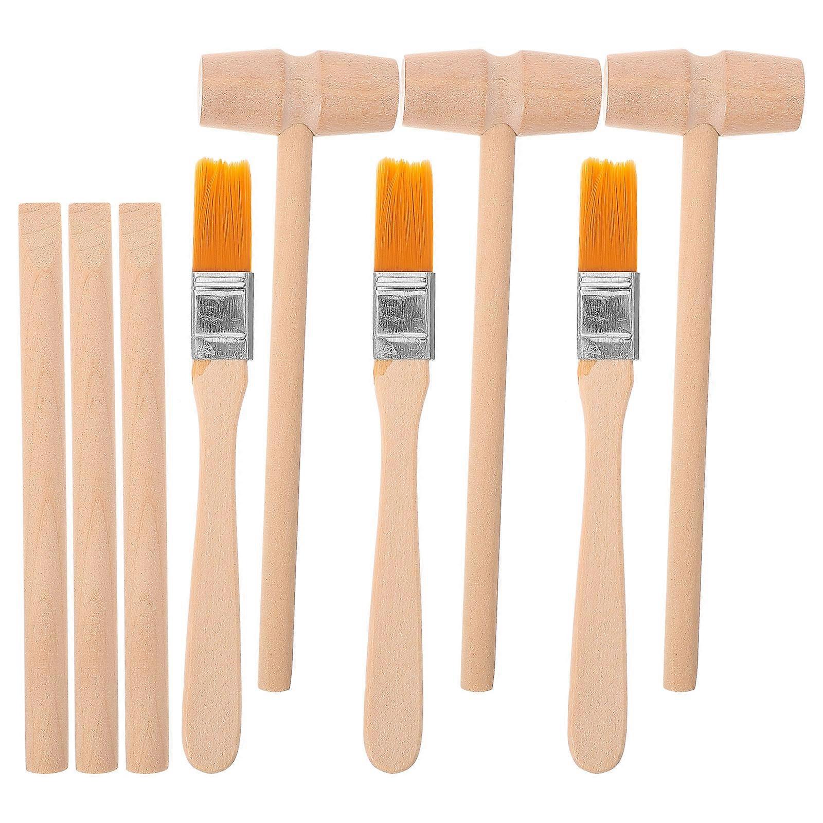 3 sets of Dinosaur Digging Tools Excavation Toy Small Digging Brush Chisel Hammer Learning Toy Tools STEM Science Kits