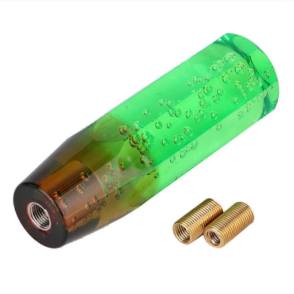 Universal Two Color Crystal Bubble Shift Knob Manual Gear Stick Lever Head with 8mm 10mm Threaded Fittings(Green Brown ) NO.67215