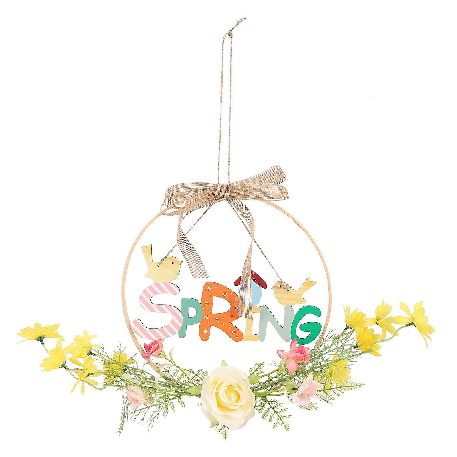 イースターリース春の玄関ドアリース造花リースイースターホームの壁の装飾