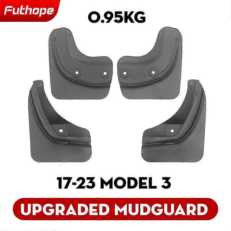 Futhope 4PCS PP TPV Front Rear Mudflaps Mud Flaps Original Model Replacement Splash Protector Fender for Tesla Model 3 Y 21~23