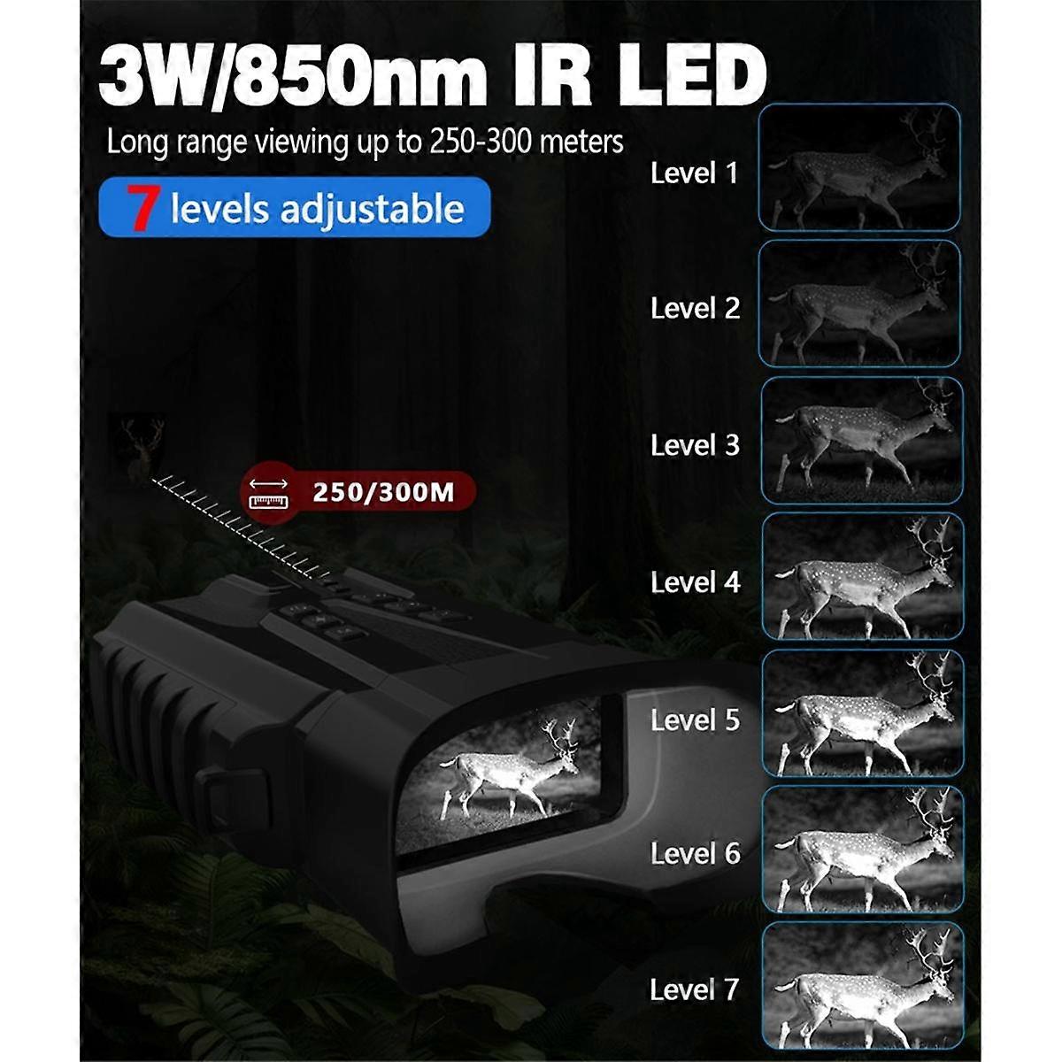 2.5K Digital NV Binocular Outdoor Portable Digital Telescopes Full-Color Infrared Night Vision Black