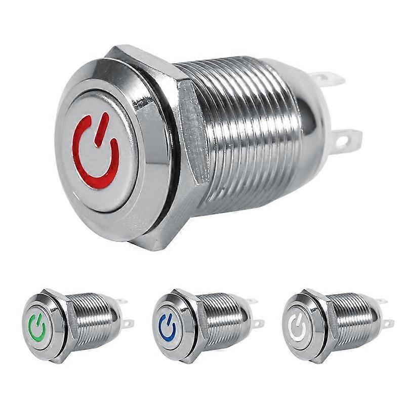 12mm Waterproof Metal Momentary Type Led Power Push Button Switch