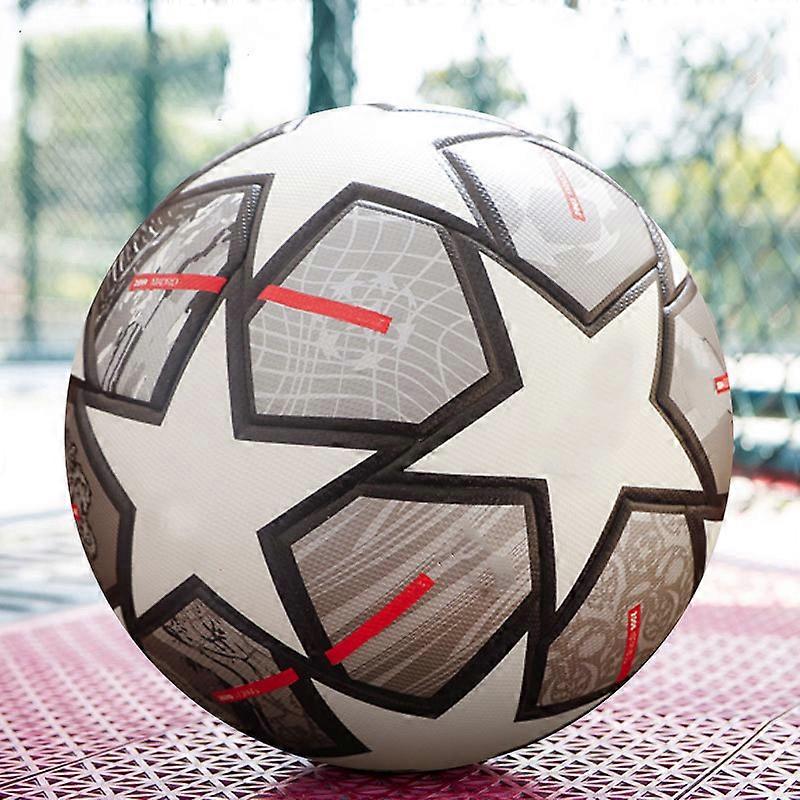 Pro Soccer Ball For Size 5 Three Layer Wear Rsistant Durable Soft Pu Leather Seamless Team Match Group Training Game Play