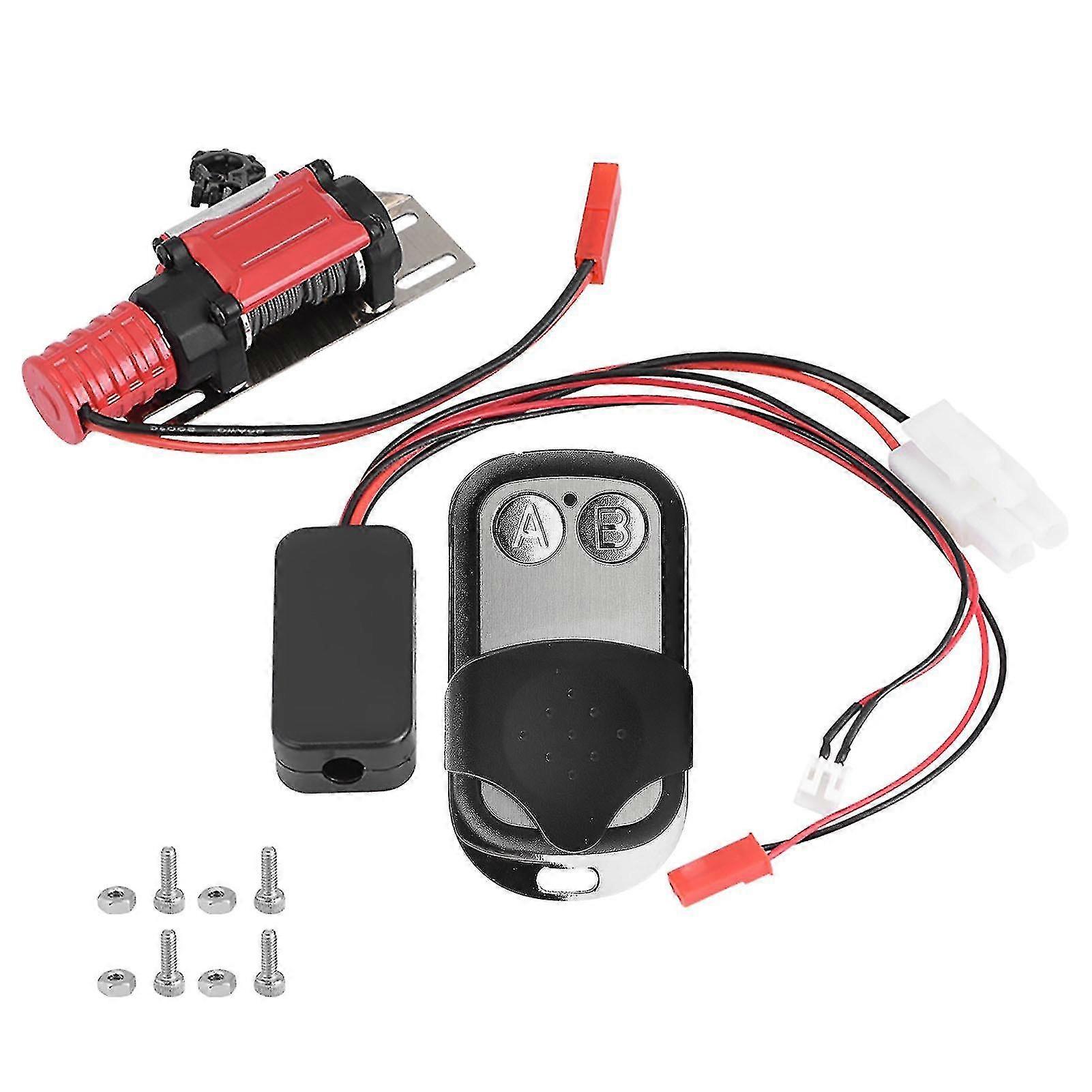Rc model vehicle 1/10 scale crawler car accessory metal winch with remote controller