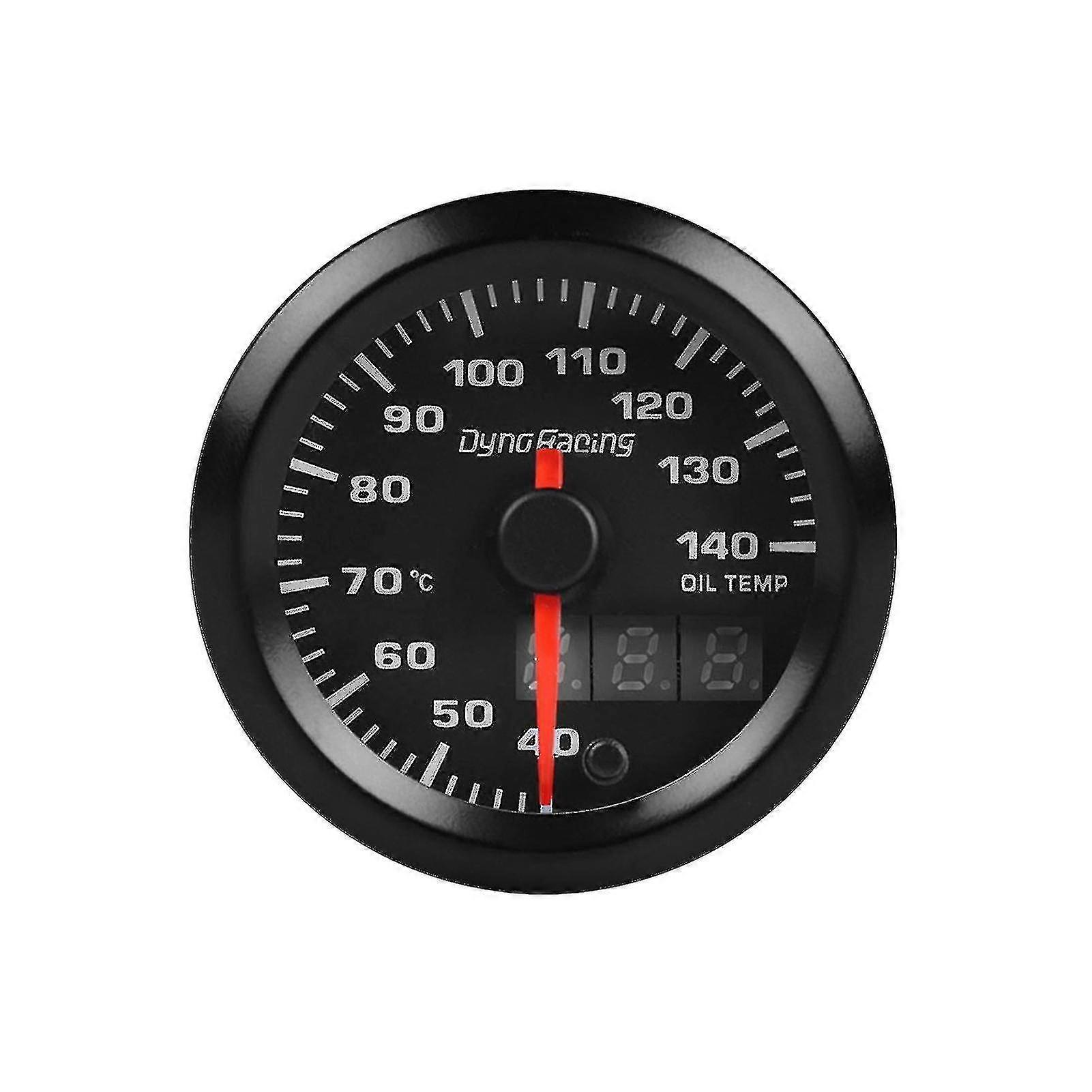 Oil Temp Gauge Dual Display 40-140 Celsius 52mm 7 Color Oil Temperature Meter For Car