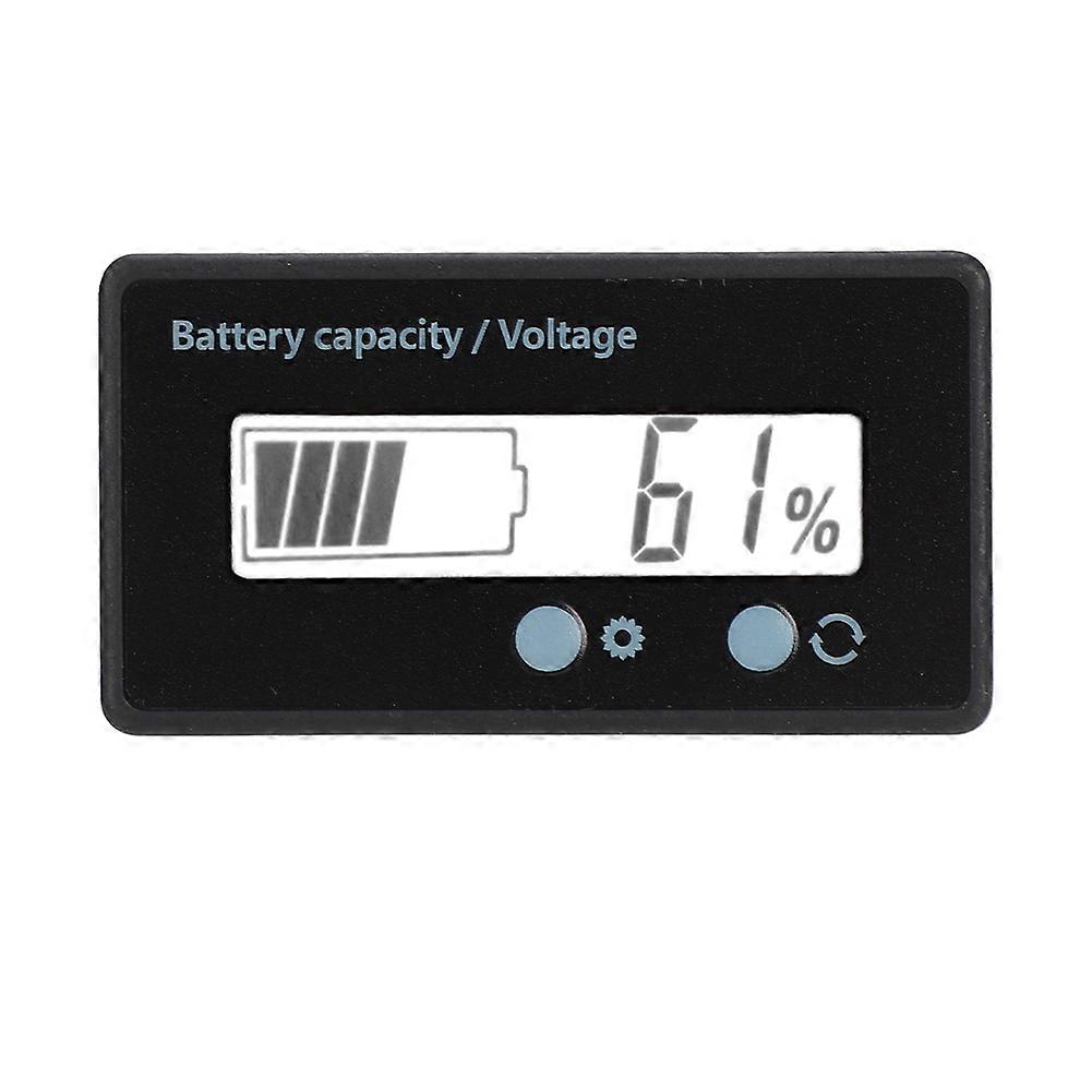 GY-6GS Battery Power LCD Display Voltage Meter 12-84V with Light Alarm Function (White Light)