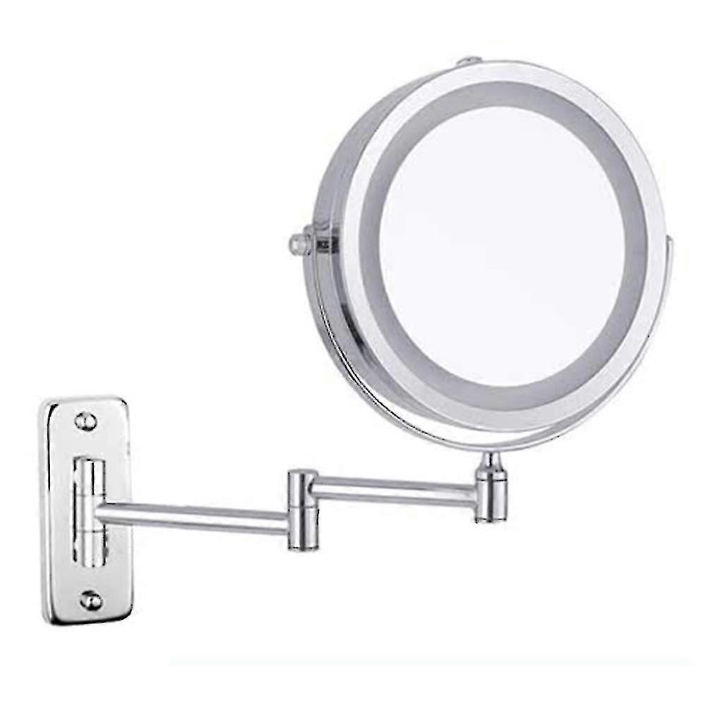 Wall Mounted Makeup Mirror, 10x Magnifying Double Sided Led Lighted Mirror--