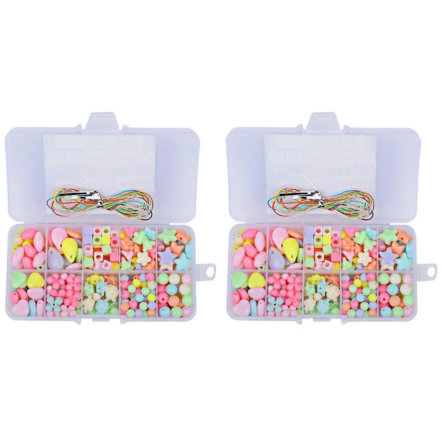 2x Small 10 Grid Children's Beaded Toys Diy Handmade Educational Toys