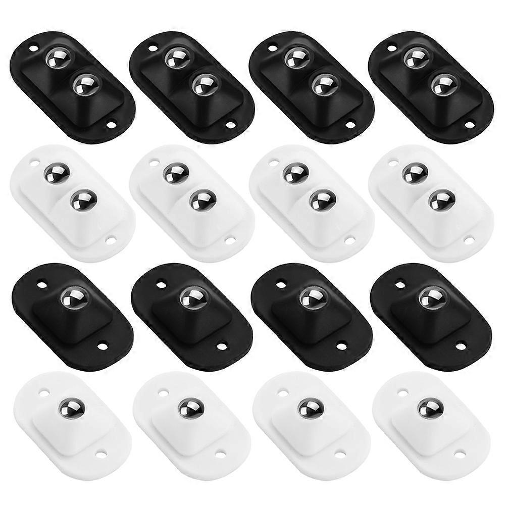 16pcs Adhesive Caster Wheels Mini Swivel Wheels Storage Box Wheels for Trash Bin