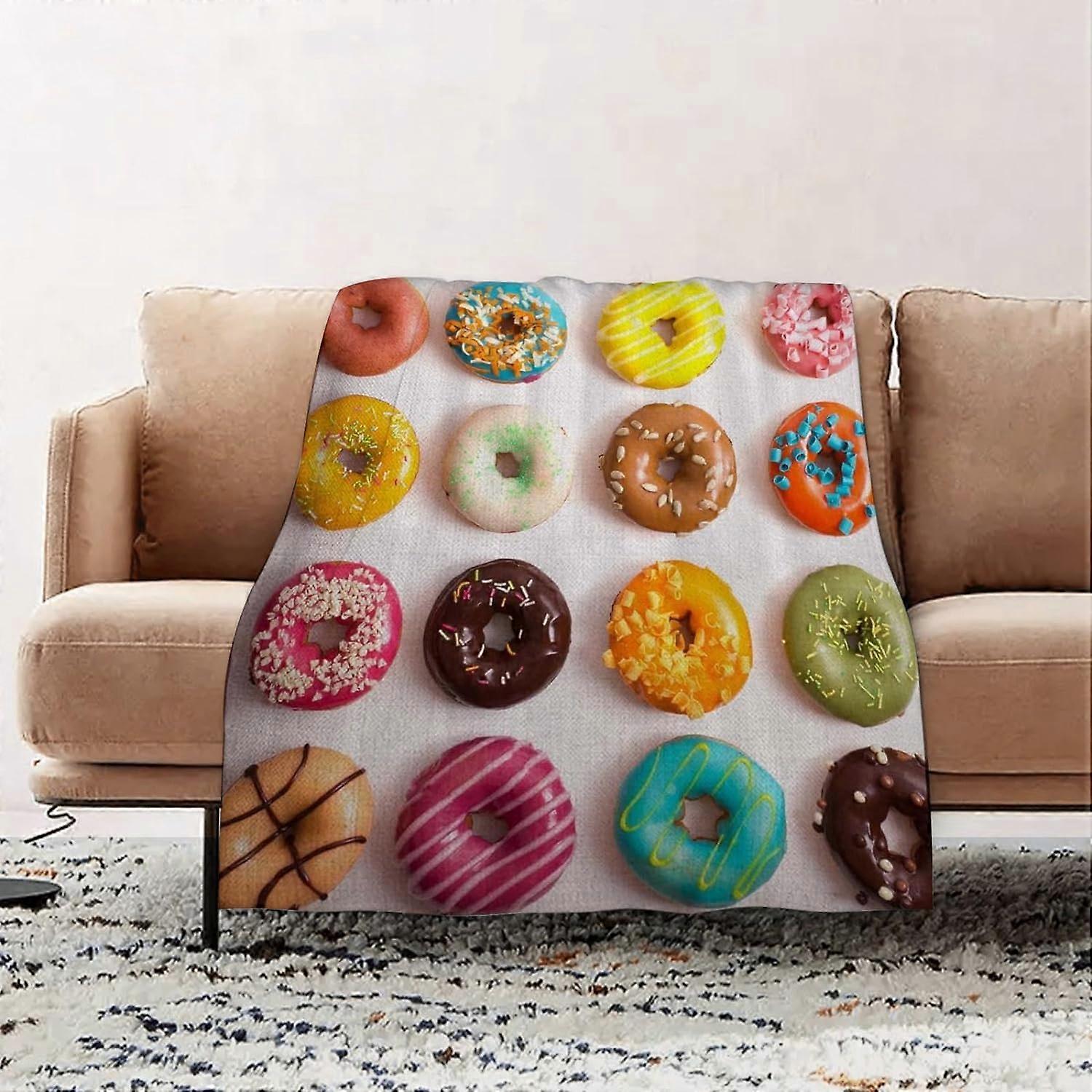 Premium Flanelowy koc do rzucania - patio kolorowe pączki Wiejski flanelowy koc narzuta na sofę, koc puszysty miękki narzut na łóżko i kanapę / pojedynczy