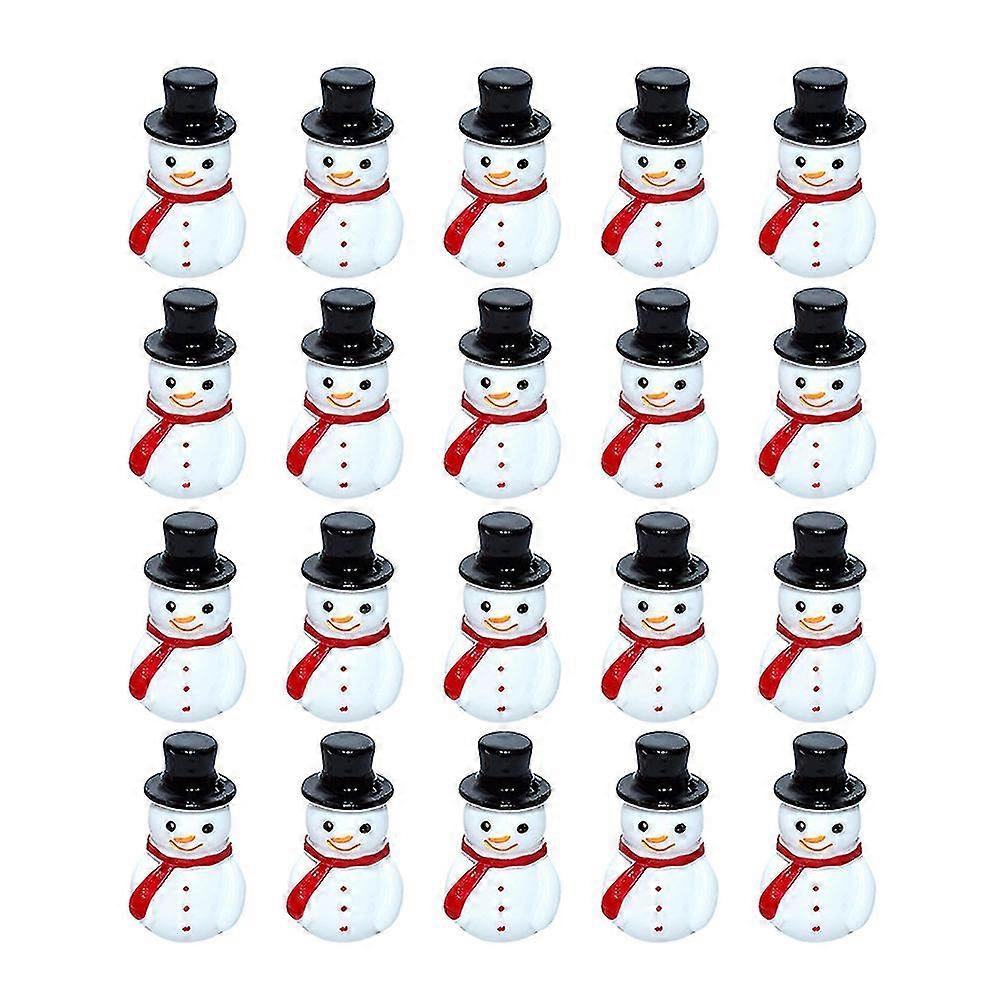 20 Pcs Miniature Kit Birthday Party Supplies Mini Snowman Miniature Snowman Figurines Snowman Resin