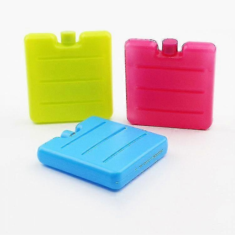 3pcs Small Mini Freezer Blocks Ice Packs For Cool Bags Lunch Box Camping Picnic Travel Caravan-color:green