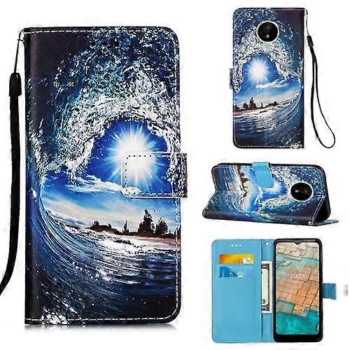 For Nokia C20 / C10 Colored Drawing Plain Weave Leather Phone Case