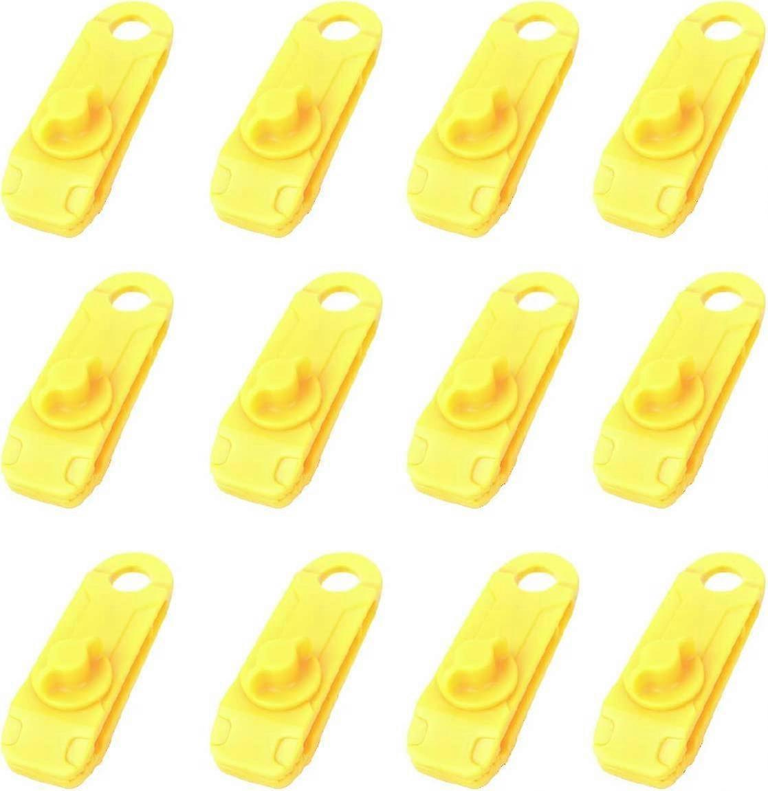 12 Pieces Tarp Clips Ground Clamp Crocodile Shaped Plastic Tent Clips For Camping Awning Outdoor Activities