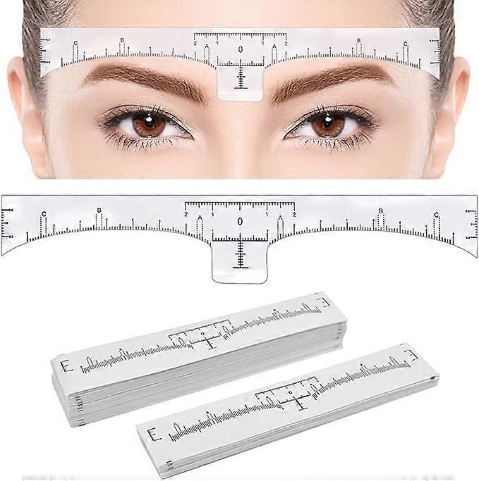 100 Pcs Eyebrow Ruler, Disposable Brow Ruler Sliding Aid Eyebrow Ruler Microblading Adhesive Measuring Tool