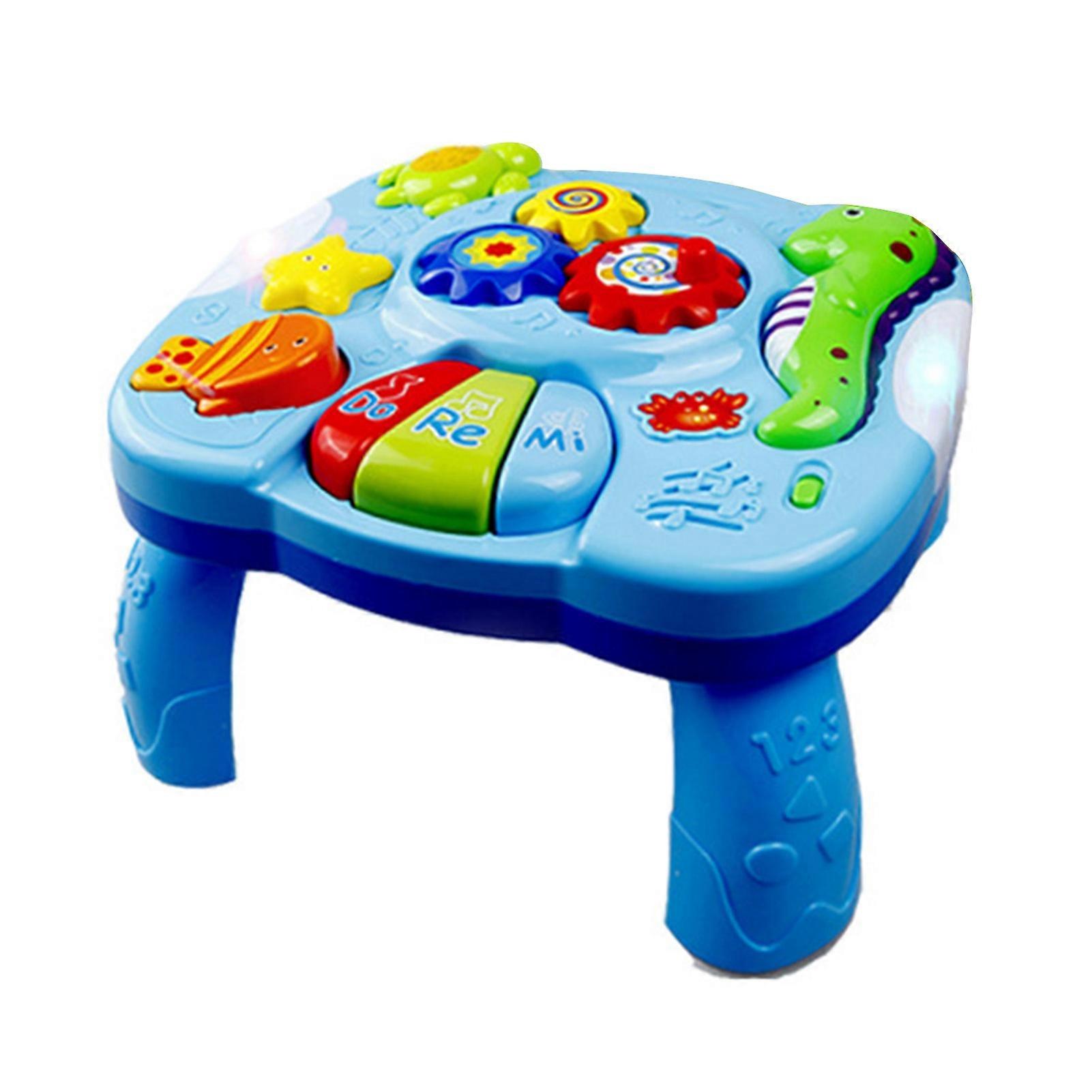 Interactive Learning Table with Music Marine Animal Theme Portable Educational Toy Learning Desk for Babies KAESI