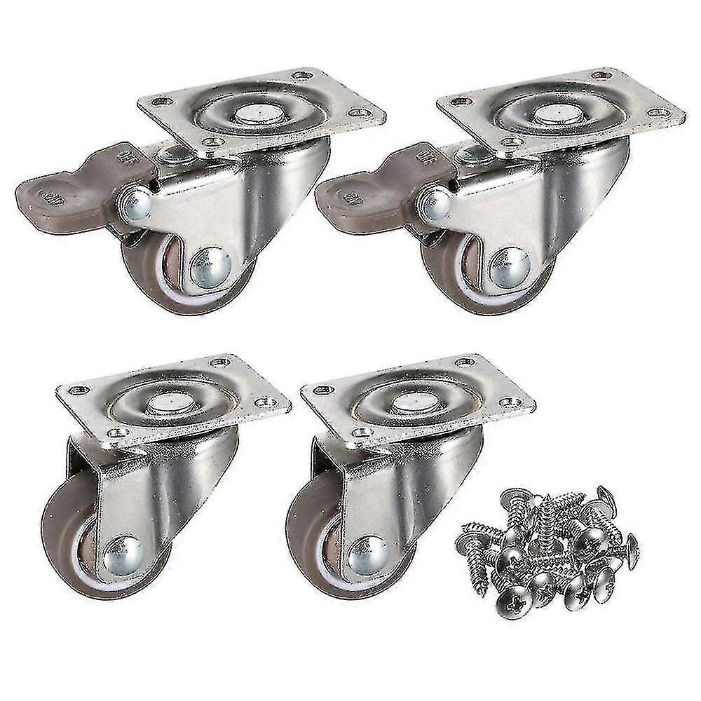 Low Profile Casters Wheels Soft Rubber Swivel Caster With 360