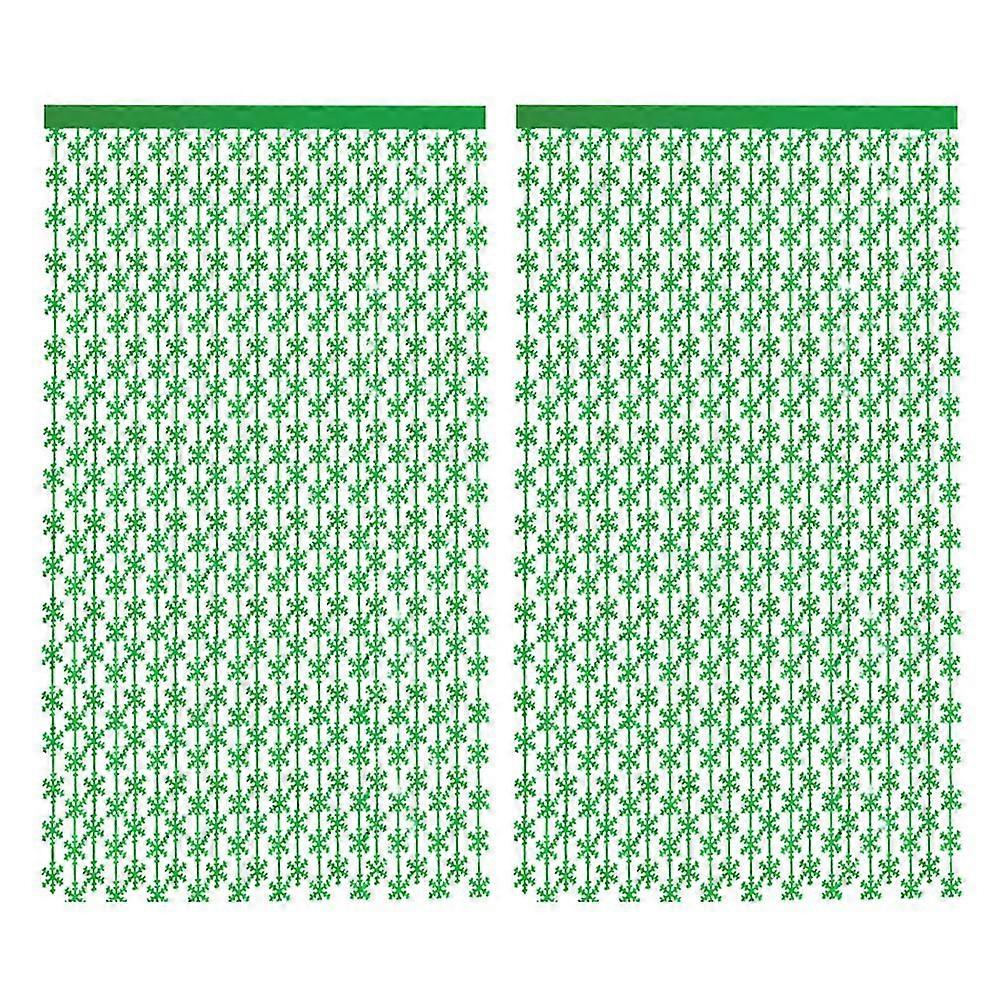 2pcs Snowflake Foil Fringe Curtains Shiny Metallic Fringe For Party Girl's Birthday Party Decor