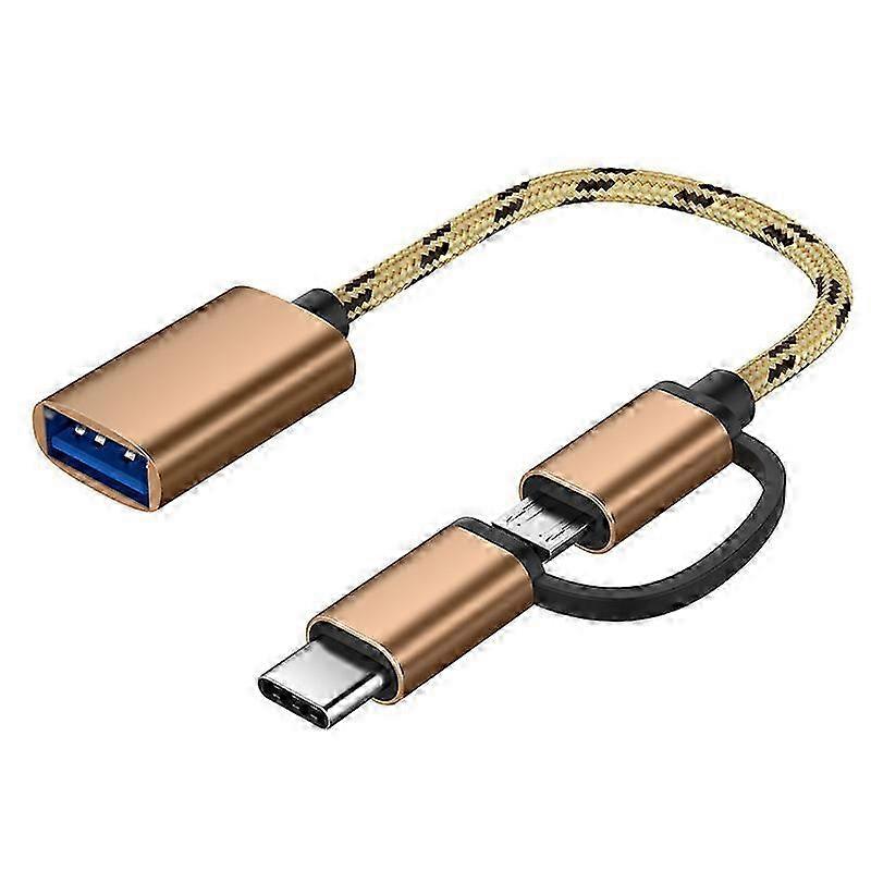 2 In 1 Micro USB &amp; USB C To USB A Adapter USB C Male To USB Female Adapter With OTG Function For Laptop/Tablet/Phone USB Devices