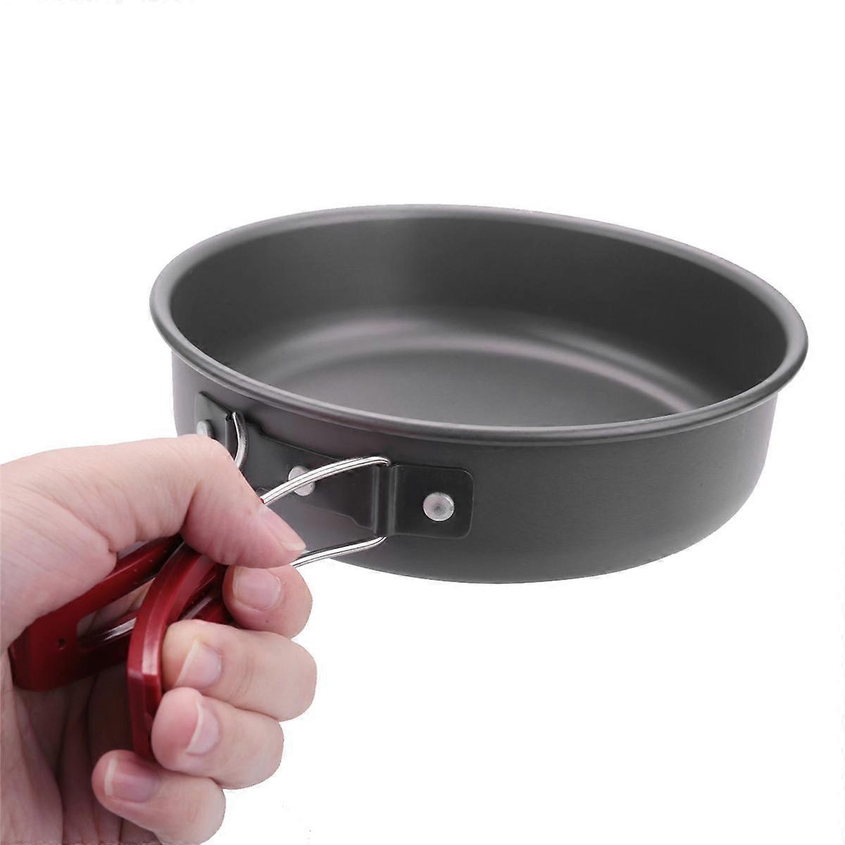 Camping Fry Pan Outdoor Camping Portable Non-Stick Cooking Picnic Hiking Cookware Kitchen Utensil F