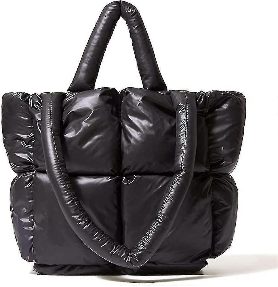 حقيبة حمل كبيرة للنساء ، حقائب فاخرة مبطنة وحقائب يد حقائب كروسبودي للنساء ، الشتاء النايلون أسفل القطن حقائب الكتف B63