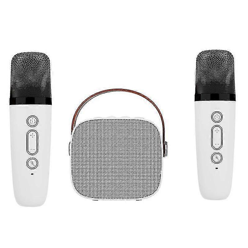 Portable Karaoke Machine Bluetooth Speaker With 2 Wireless Mic For Kids Adults
