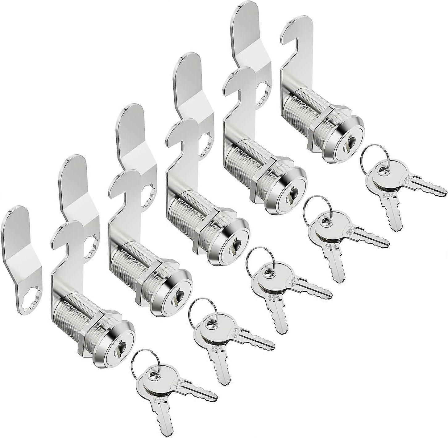 Cabinet Cam Lock Set, 5 Pack Keyed Alike Cylin Cam Locks Secure Mailbox File