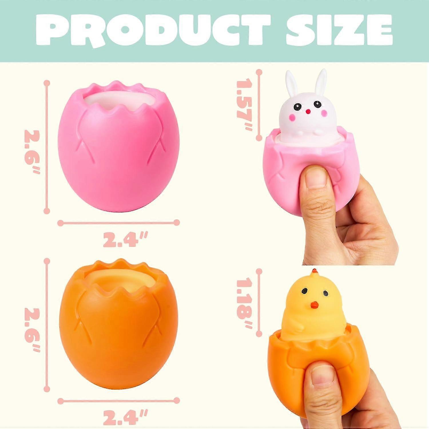 12pcs Easter Eggs Squishy Bunny Chicks, Cute Rabbits,Chicks Hide in ...