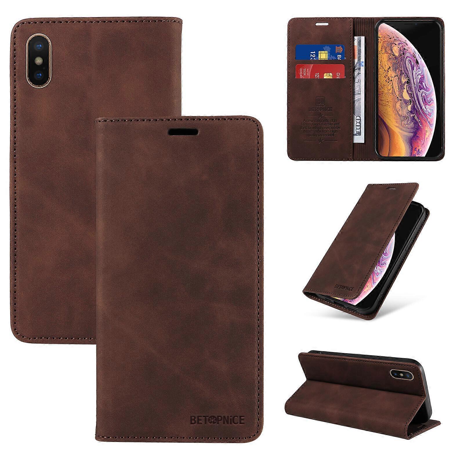 Foxdock Compatible with iPhone X/XS Wallet Leather-RFID Blocking Card Holders-Shockproof TPU Shell-K