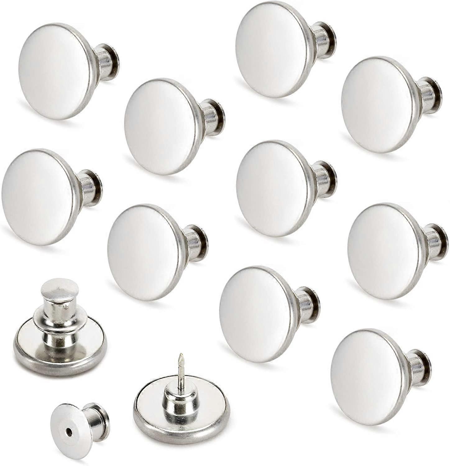 20 Sets Jean Buttons pins No Sew Instant 17mm Replacement Button Adjustable Pants Buttons Kit
