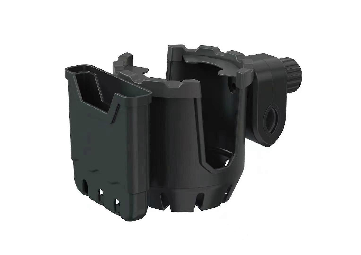 2-in-1 Stroller Cup Holder with Phone Holder, Universal Cup Phone Holder for Stroller, Bike, Wheelchair, Walker, Scooter, Black