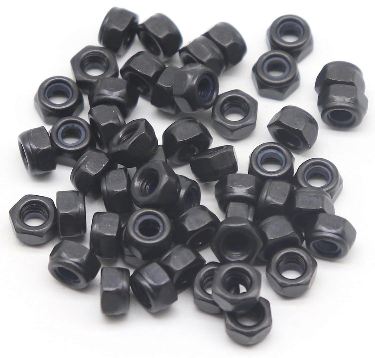 50Pcs Black M4 X 0.7MM Nylon Lock Nuts - Self Clinching Lock Nuts