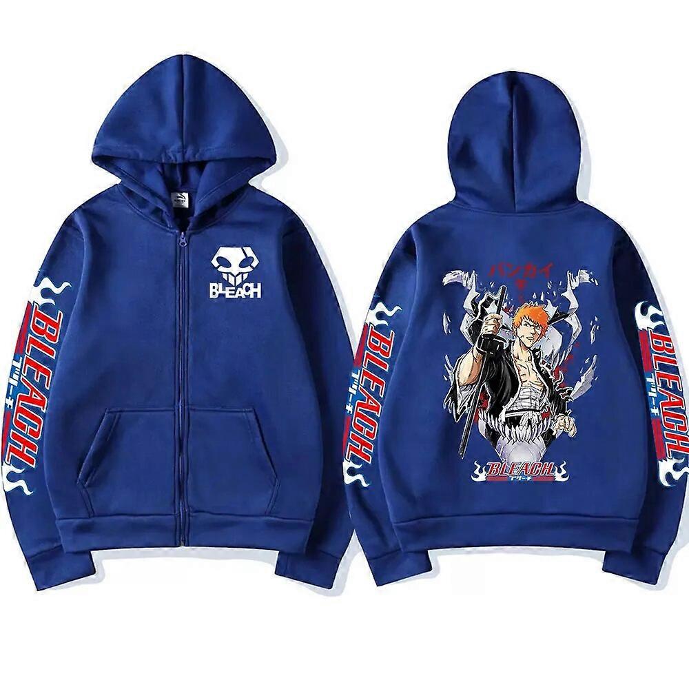 Japanese Anime Bleach Kurosaki Ichigo Zipper Hoodie Cool Graphic