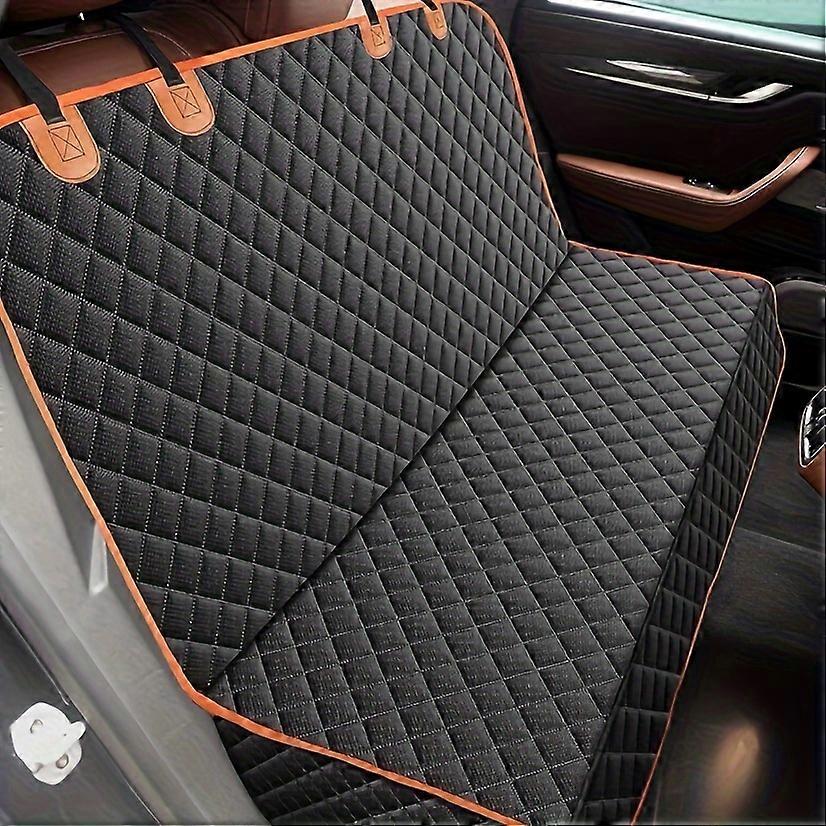 Ultimate Waterproof Pet Car Seat Protector - Durevole antigraffio, antiscivolo garantito con difesa a 4 strati - Elegante nero con finiture arancioni - Perfetto f