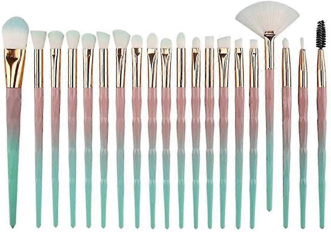 20 eye makeup brushes unicorn gradient eye shadow brush(Gray green)