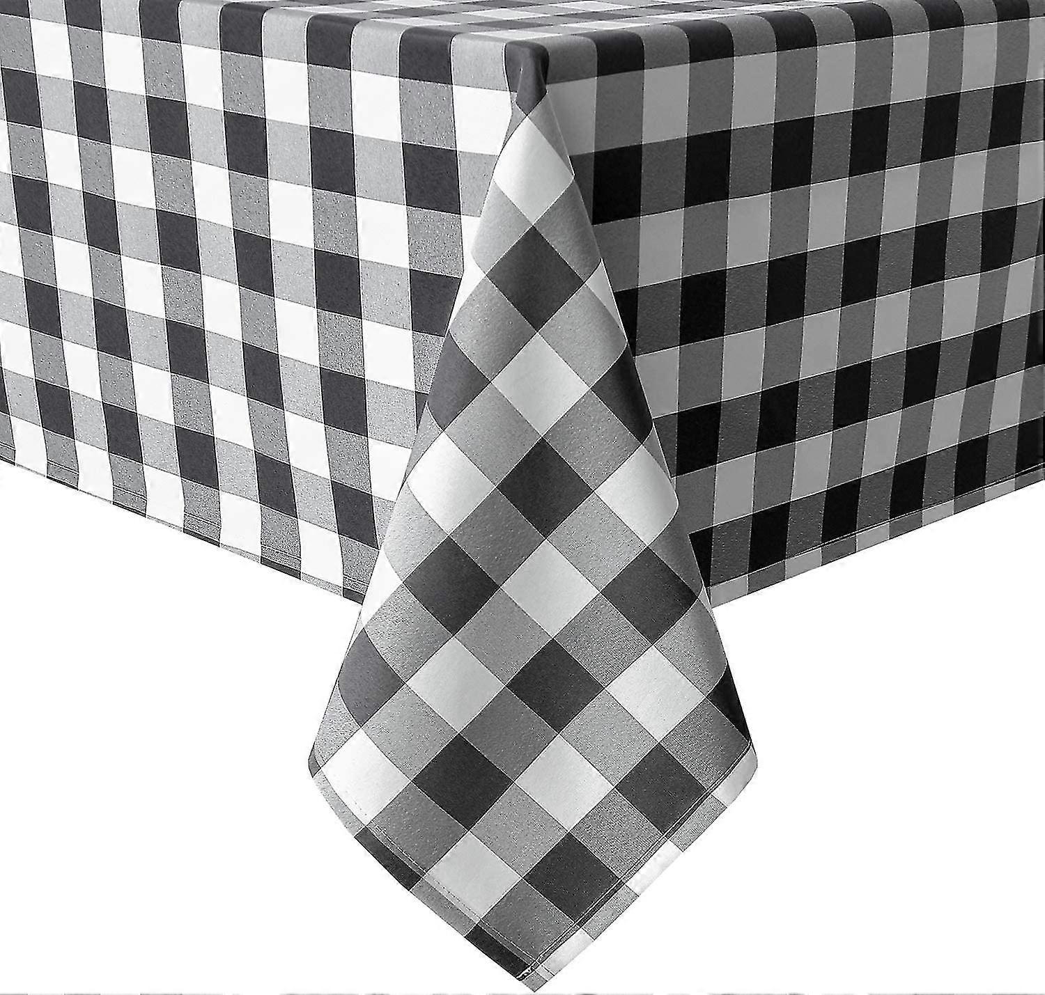 checkered rectangle tablecloth - stain resistant, waterproof and wrinkle resistant washable