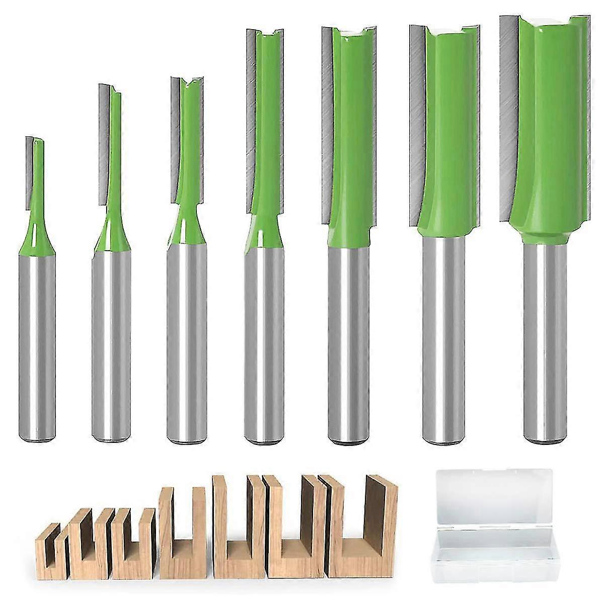 Straight Router Bit, 7Pcs Tungsten Carbide Router Bits 6Mm Shank Router Bits Multi-Function Router Bit Woodworking Tool For Woodworking