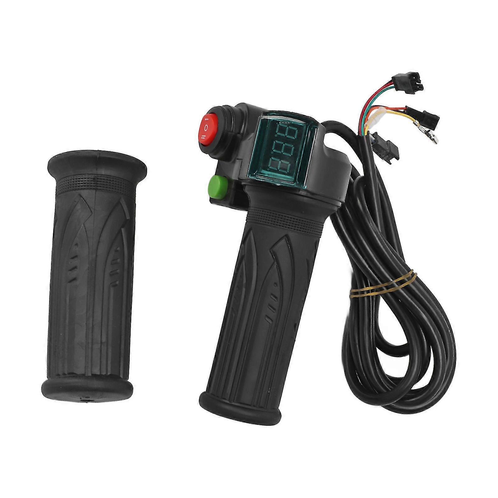 Electric Bike Accessories - 1 Pair Twist Throttle Grip with Red Font Display