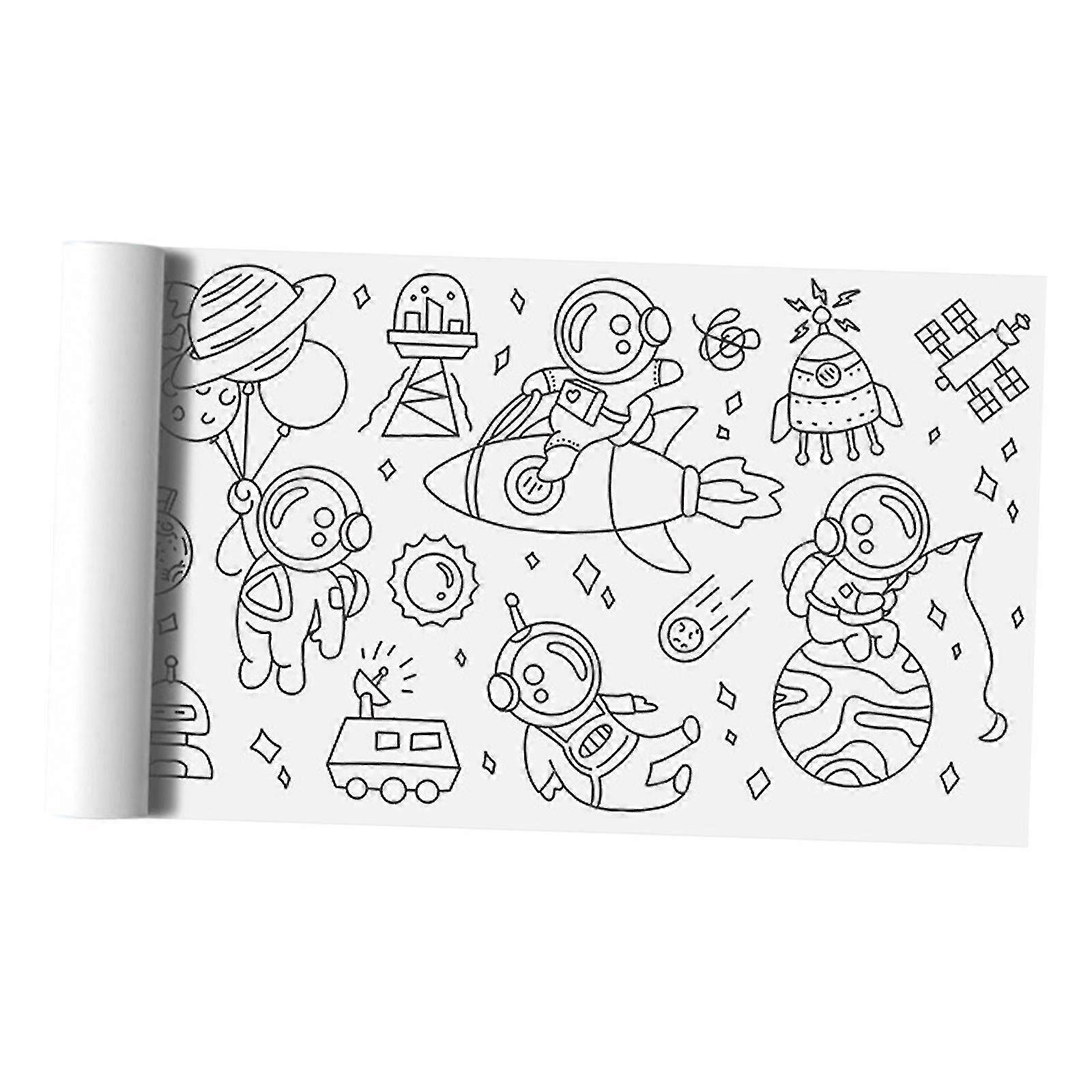 Large Coloring Paper Roll With Tear Off Line Colorable For Birthday